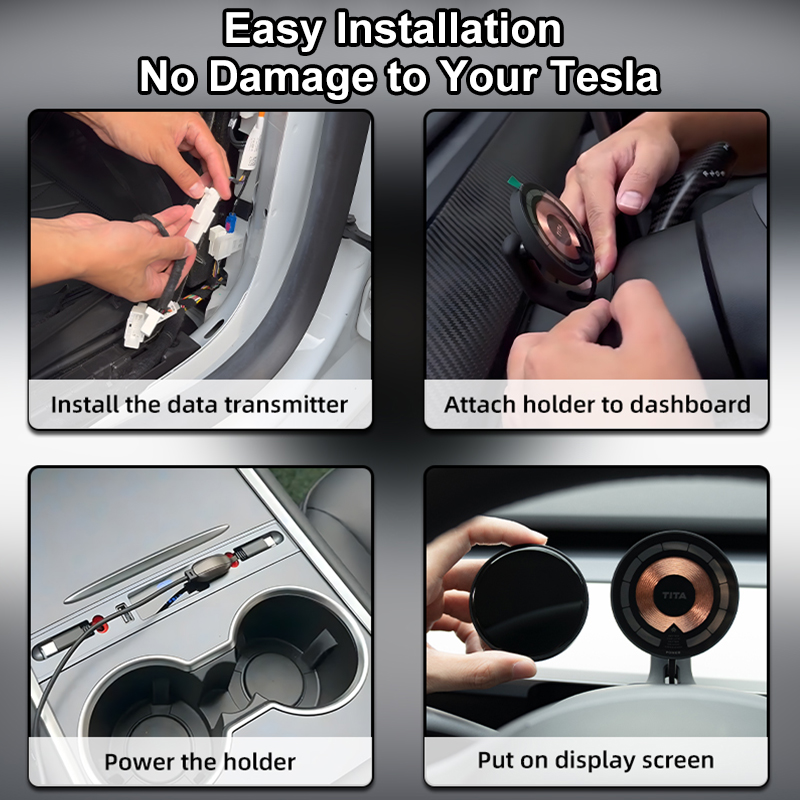 TITA 1.8" Smart Display Pro for Tesla Model 3/Y, with Magnetic Charging Mount, Zero-Delay Tesla Data Sync, HUD for Model 3, Model Y, Model 3 Highland, Model Y Juniper