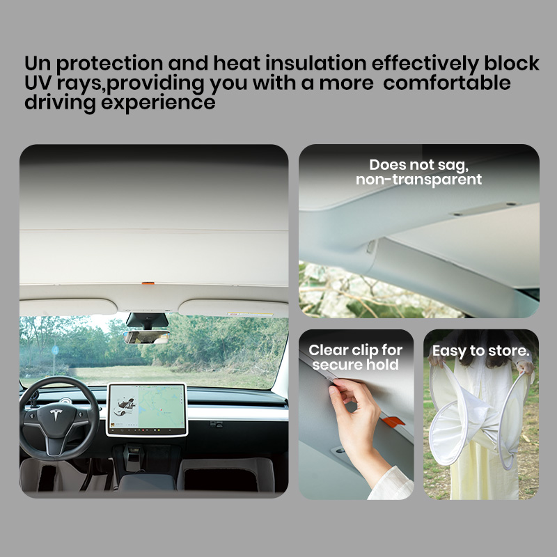 Tesla sunshade for the sunroof