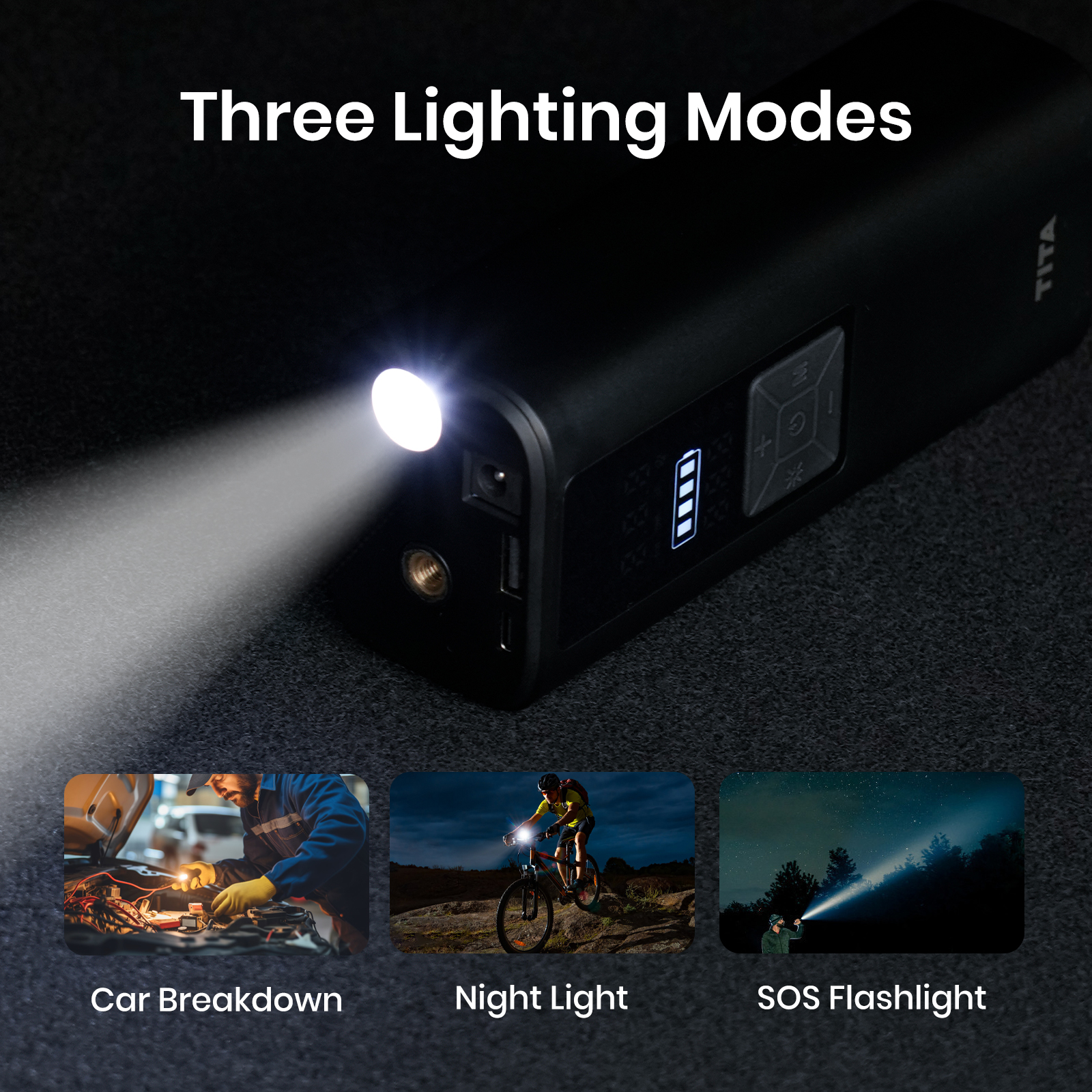 TITA Tire Inflator Portable Air Compressor - 2X Faster 150 PSI Air Pump for Car Tires - Wireless Car Tire Inflator with Pressure Gauge - Portable Tire Inflator for Car, Motor, Bike And Balls