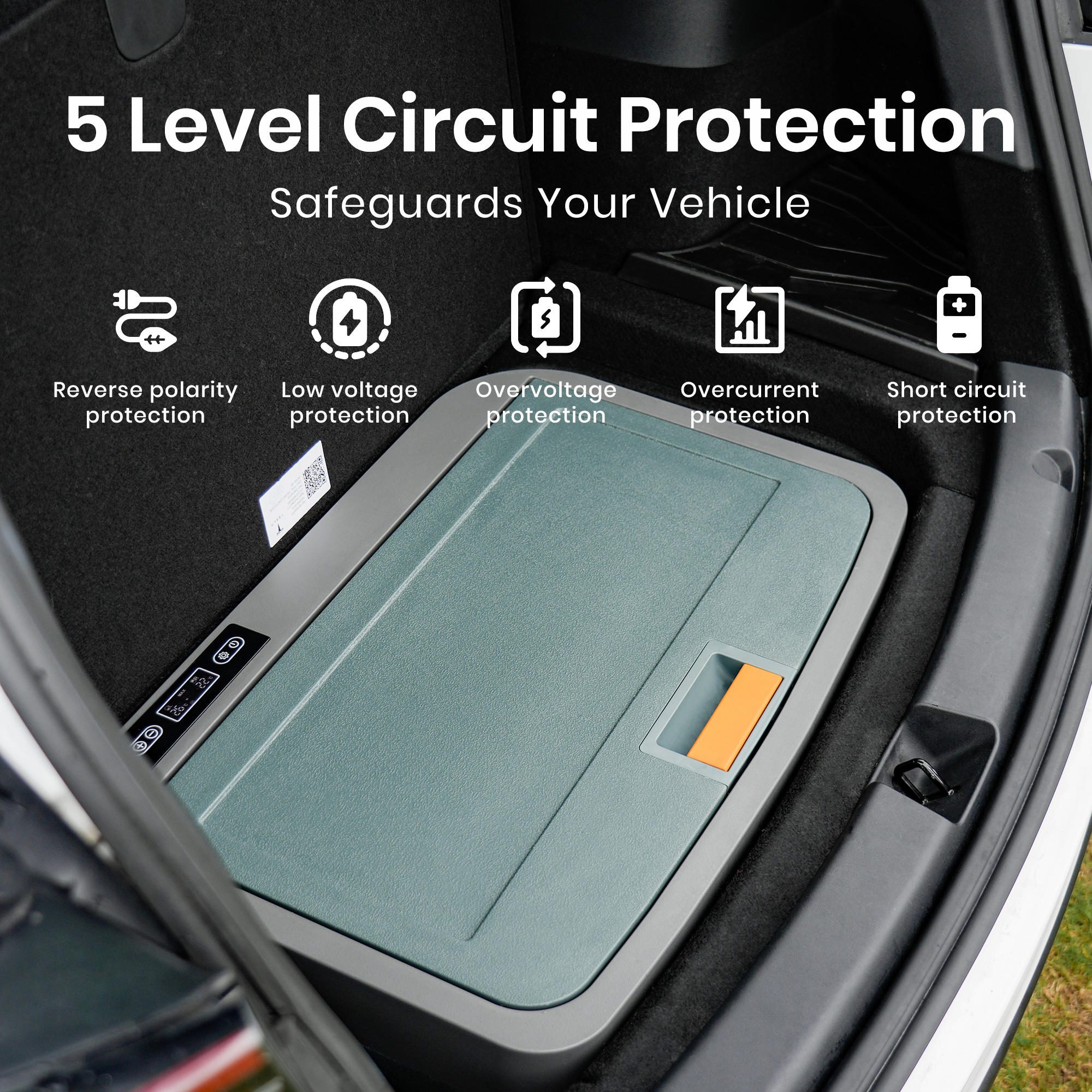 TITA  42 Qt Car Refrigerator for Tesla Model Y & Juniper, Portable 12V Dual-Zone Car Fridge Freezer, Rapid Cooling & Energy-Saving Modes, Mini Car Cooler for Travel, Camping & 12V/24V Vehicles