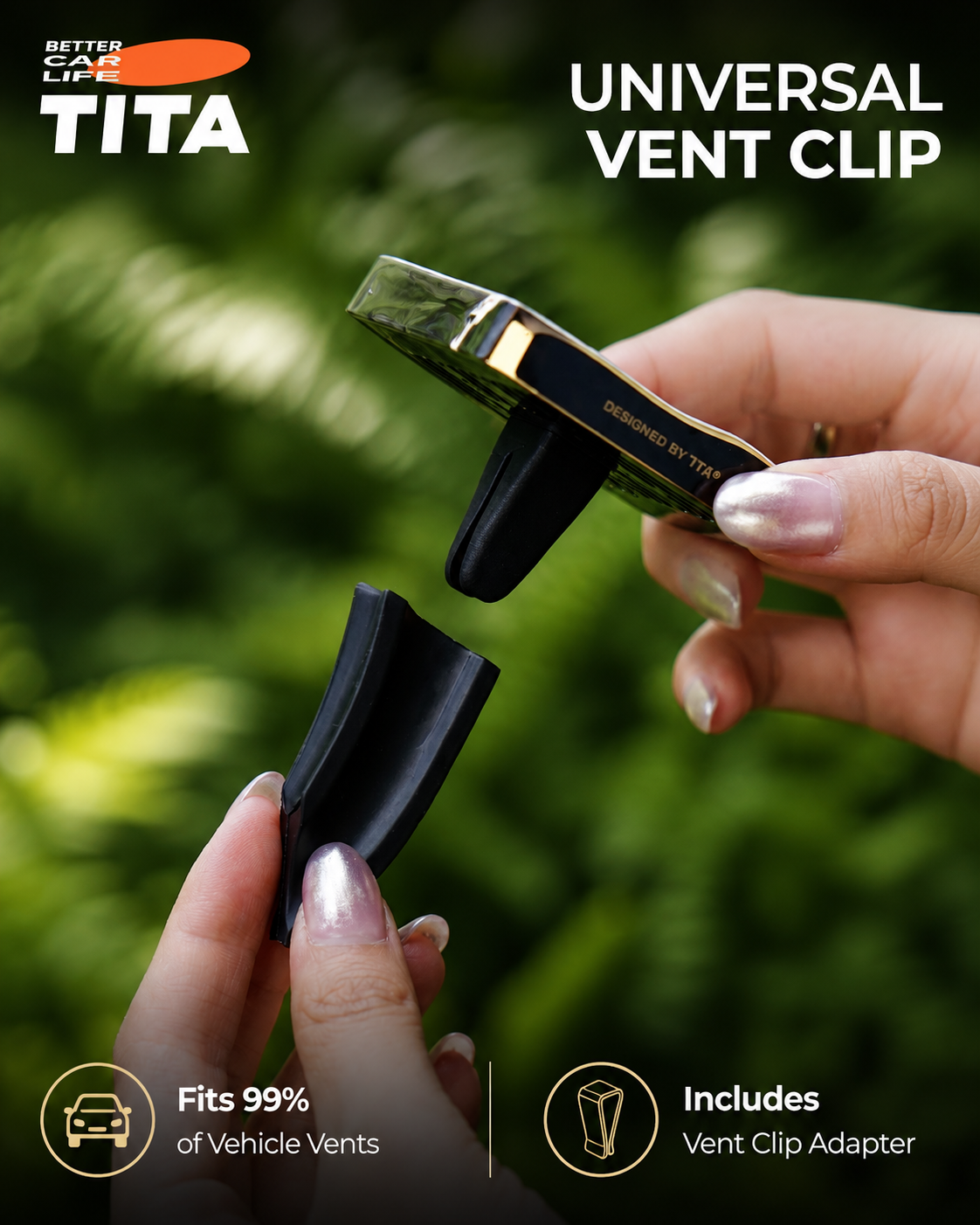 All-Metal Magnetic Car Air Freshener with Ripple Mirror Finish, Premium Electroplated Car Fragrance Diffuser, Replaceable Plant Extract Scent Balm, 90-Day Long-Lasting Aroma, Adjustable Fragrance Intensity, Universal Vent Fit with Adapter, Alcohol-Free Le