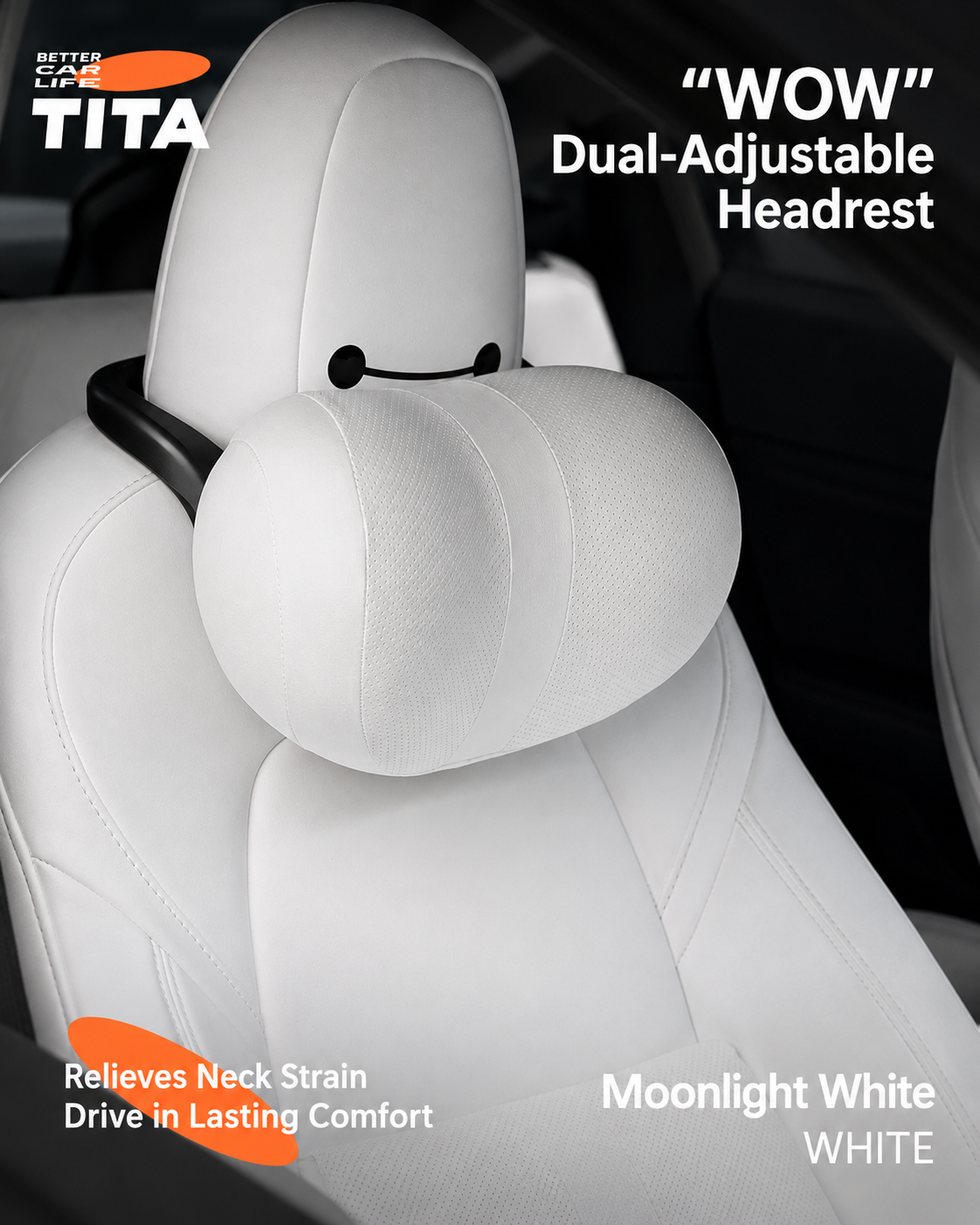 Adjustable Car Headrest & Lumbar Support Pillow Set, Bionic Neck Cushion with Up/Down & Forward/Backward Angle Adjustment, Skin-Friendly Suede Breathable Fabric, Waterproof Stain-Resistant Seat Support, Easy Buckle Installation