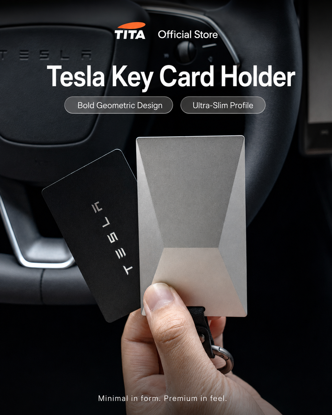 Aviation Aluminum Tesla Key Card Holder, Cyber-Style Metal Key Card Protective Case with Suede Lining, NFC Signal-Friendly Ultra-Thin Cover, Anti-Bend Scratch-Resistant Drop-Proof Card Sleeve for Tesla Model 3/Y/S/X