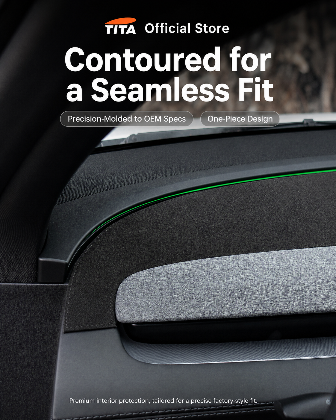 Custom-Fit Tesla Dashboard Sunshade Mat for Refreshed Model 3/Y/YL, Alcantara-Style Suede Anti-Glare Dash Cover, UV-Resistant Interior Protection Pad, Ambient Light Cutouts, Airbag-Safe Design, Non-Slip No-Adhesive Installation