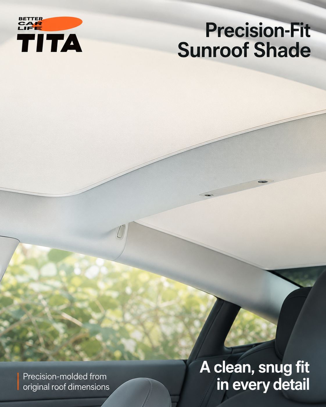 Tesla Model 3/Y Panoramic Glass Roof Sunshade Kit, Custom-Fit 1:1 Molded Skylight Shade Set, High-Density Composite Heat Insulation Fabric, High-Efficiency UV & Heat Blocking, No-Damage Clip Installation, Lightweight Foldable Compact Storage