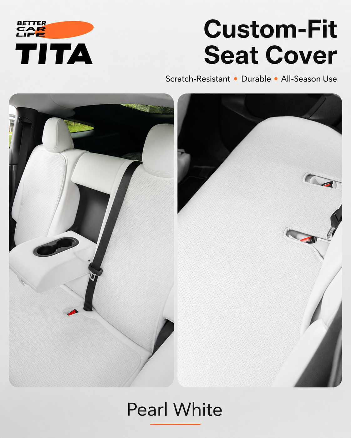 Tesla Full Set No-Removal Seat Cover Cushion, Custom-Fit 1:1 Molded Leather Seat Protector for Tesla Model Seats, Wear-Resistant Scratch-Resistant Waterproof & Stain-Resistant, Buckle + Elastic Strap Secure Fixing, OEM-Style Interior Color Match