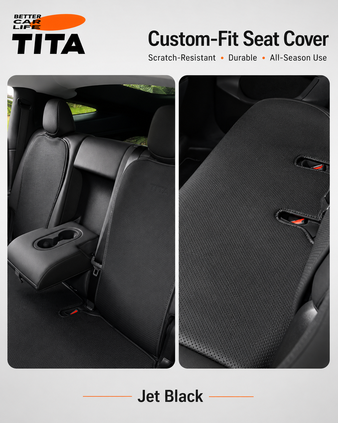Tesla Full Set No-Removal Seat Cover Cushion, Custom-Fit 1:1 Molded Leather Seat Protector for Tesla Model Seats, Wear-Resistant Scratch-Resistant Waterproof & Stain-Resistant, Buckle + Elastic Strap Secure Fixing, OEM-Style Interior Color Match