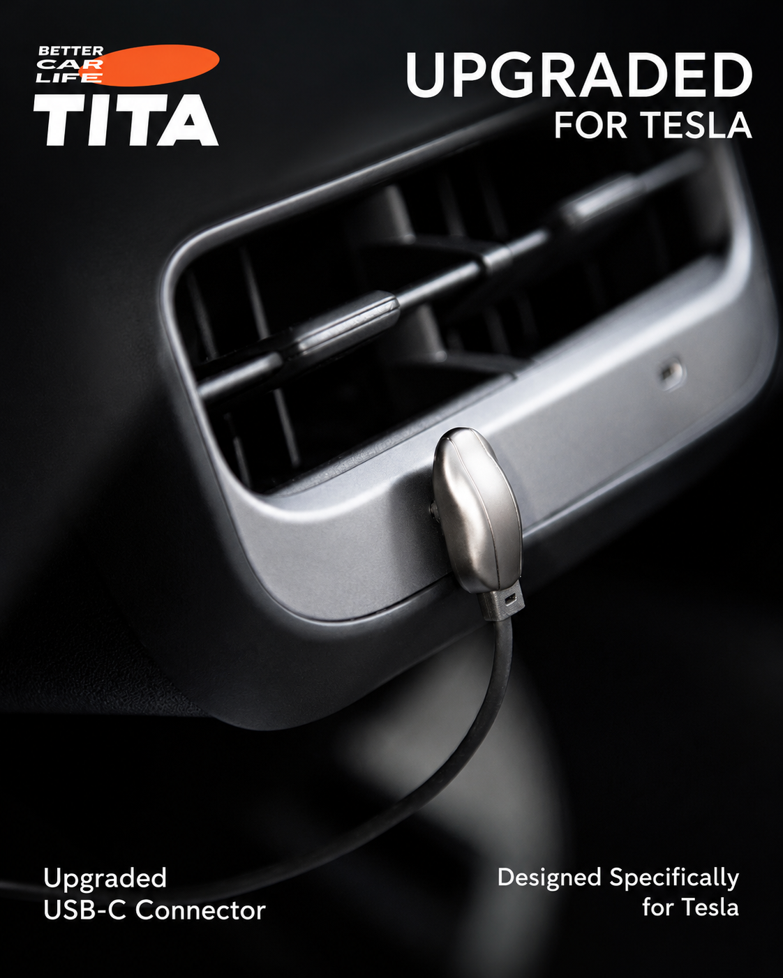 Tesla Steering Wheel Magnetic Phone Mount Wireless Charger, Qi 15W Fast Charging Car Phone Holder with 12 N52 Neodymium Magnets, Full Aluminum Alloy Body, Acrylic Panel, 165cm USB-C Cable, No-Trace 3M Adhesive Mount, Stickers Included
