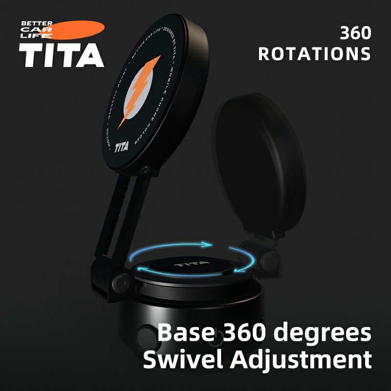 TITA Suction Magnetic Car Phone Holder, Electric Magnetic Car Phone Holder Mount Foldable Adjustable Car Mount, Mirror/Glass/Screen/Smooth None Porous Surface