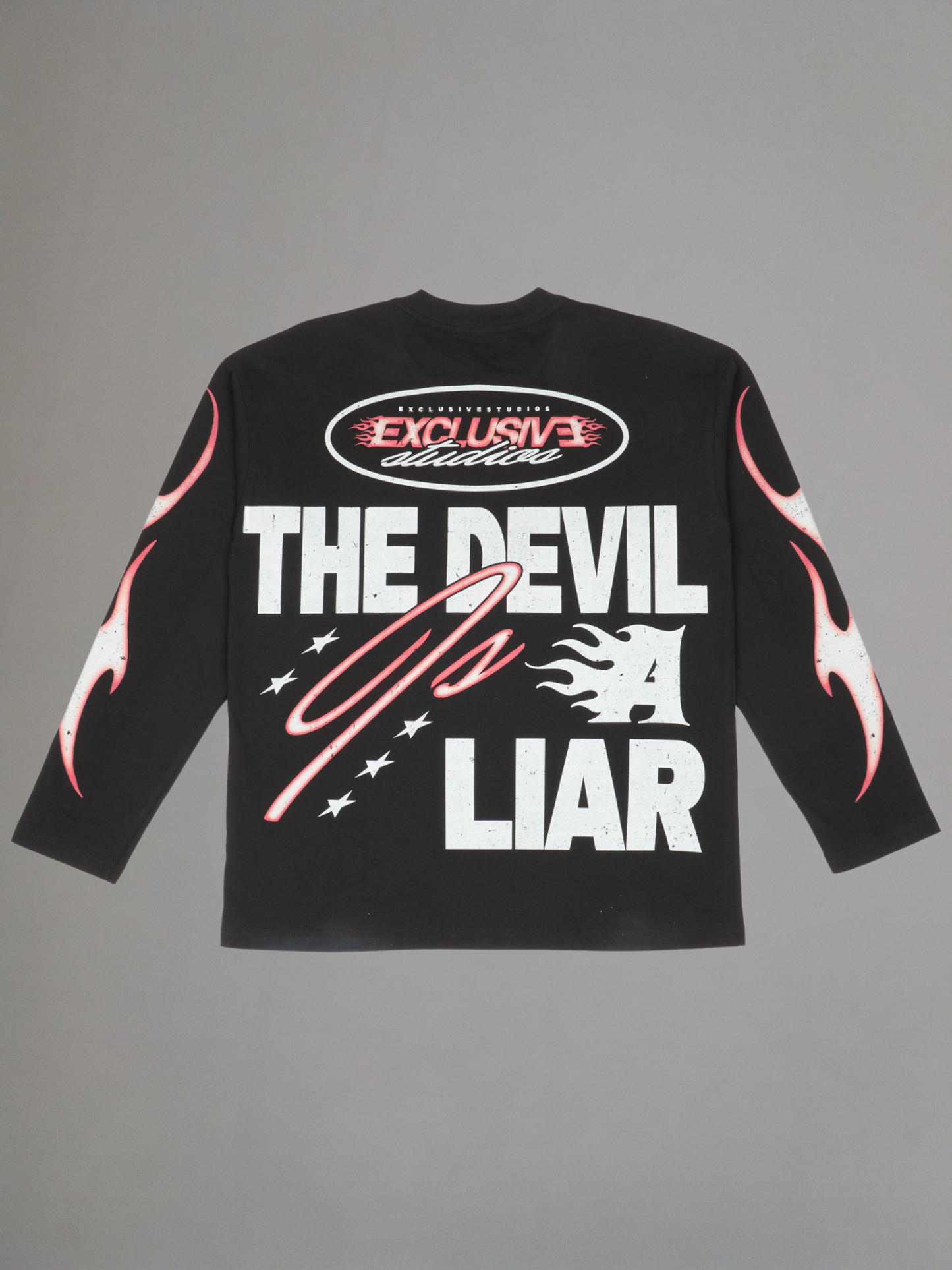 EXCLUSIVE CLUB BLACK THE DEVIL IS A LIAR LONG SLEEVE TEE