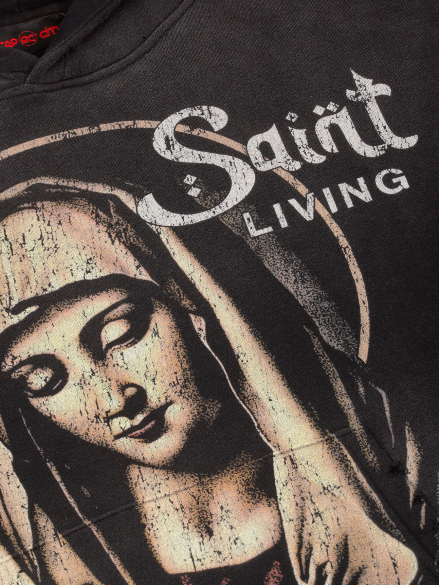 EXCLUSIVE CLUB BLACK ACID "SAINT LIVING" HOODIE
