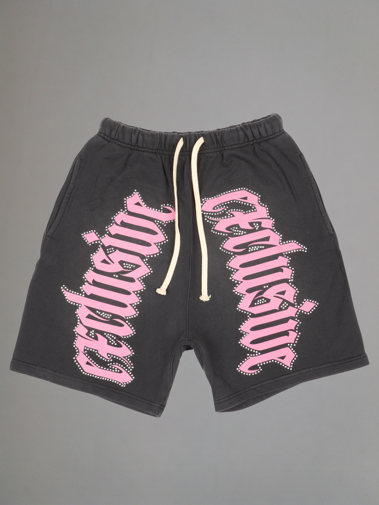 EXCLUSIVE CLUB ACID WASH EXCLUSIVE W/ RHINESTONES SHORTS