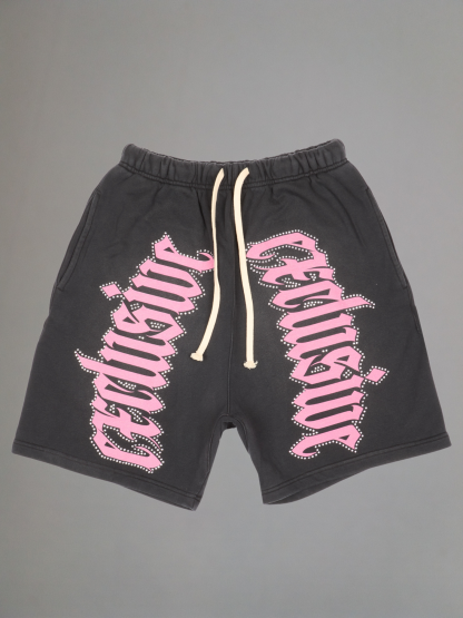 EXCLUSIVE CLUB ACID WASH EXCLUSIVE W/ RHINESTONES SHORTS