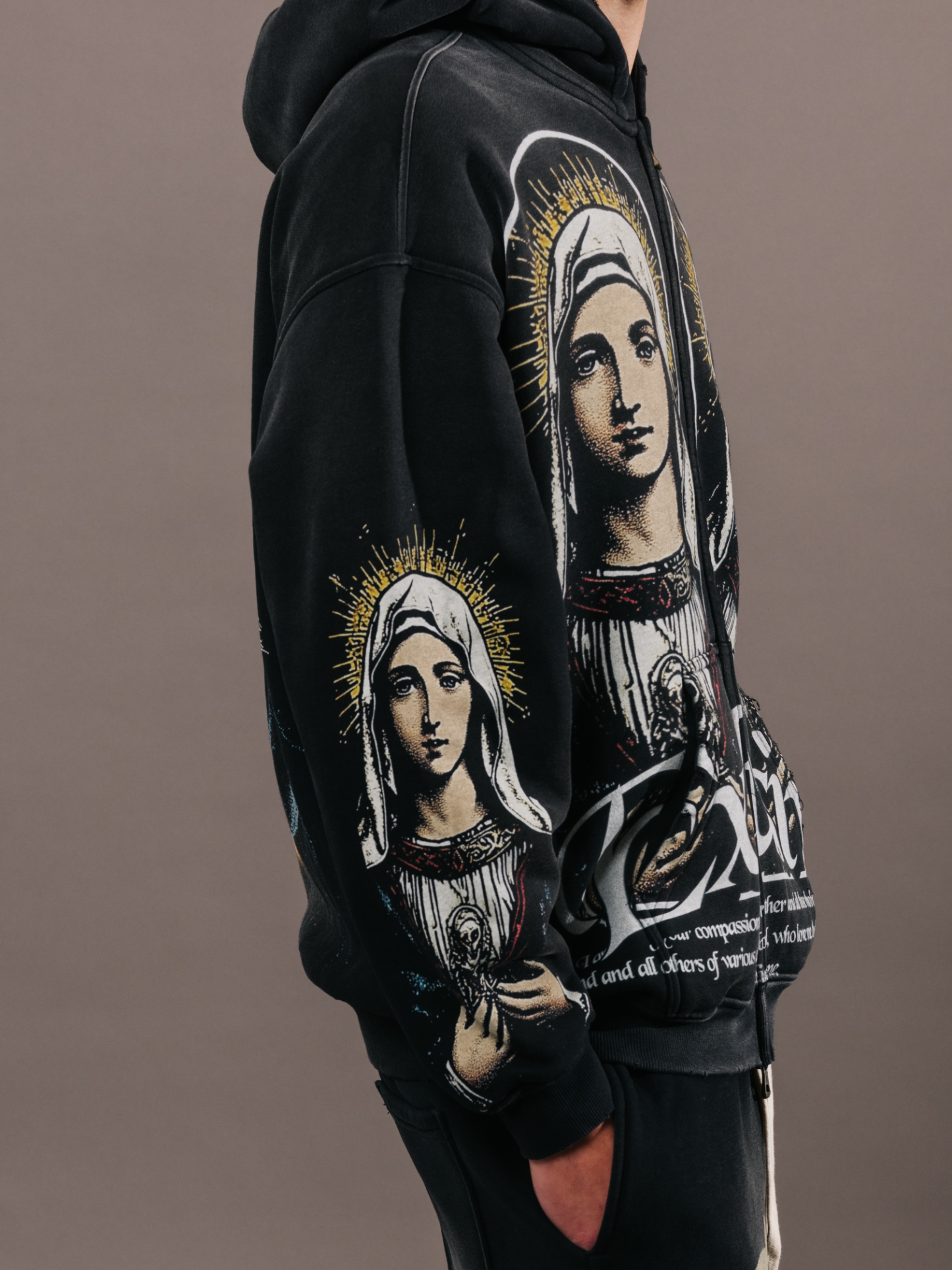 EXCLUSIVE CLUB VIRGEN MARY ZIP UP HOODIE