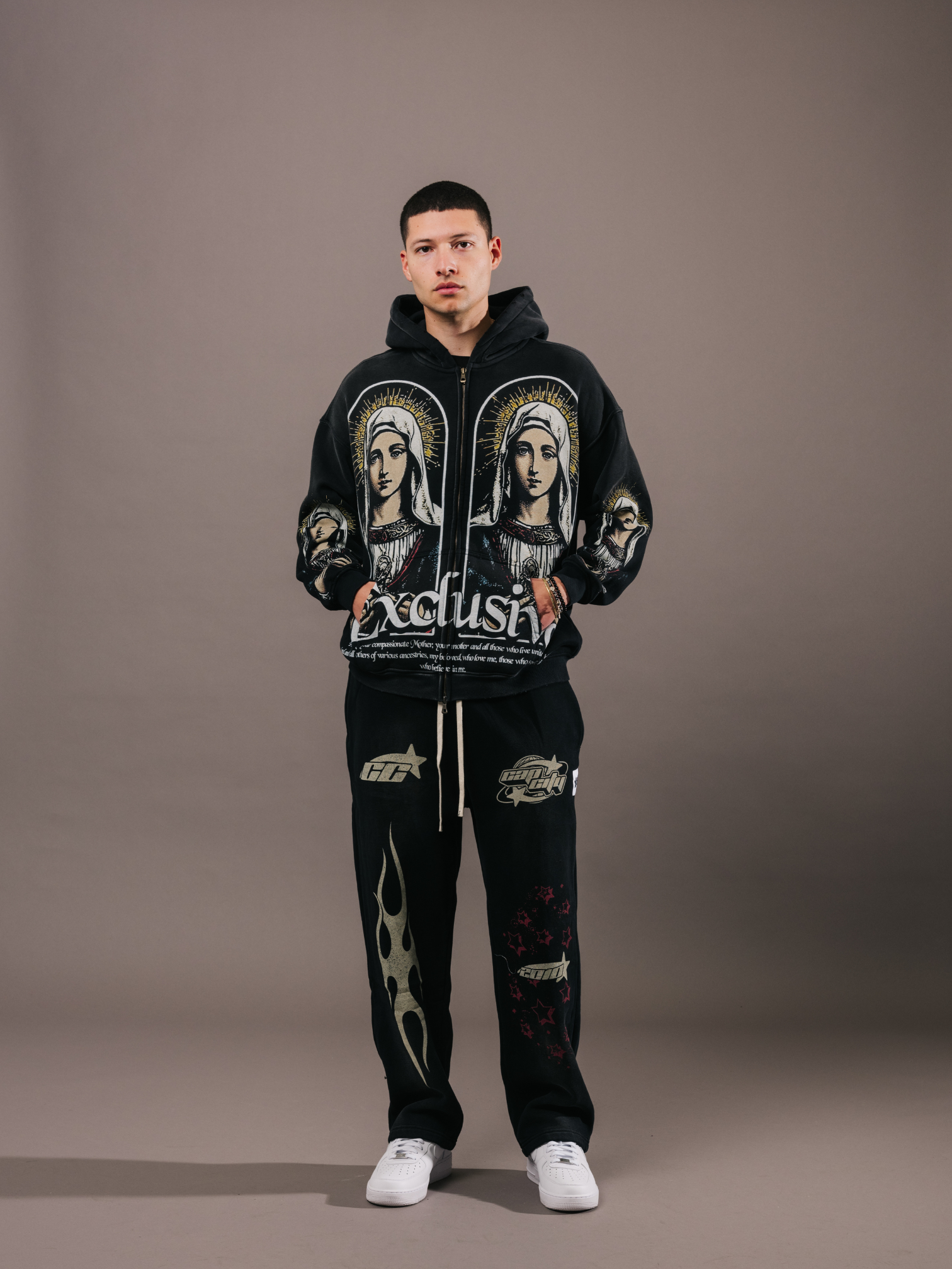 EXCLUSIVE CLUB VIRGEN MARY ZIP UP HOODIE