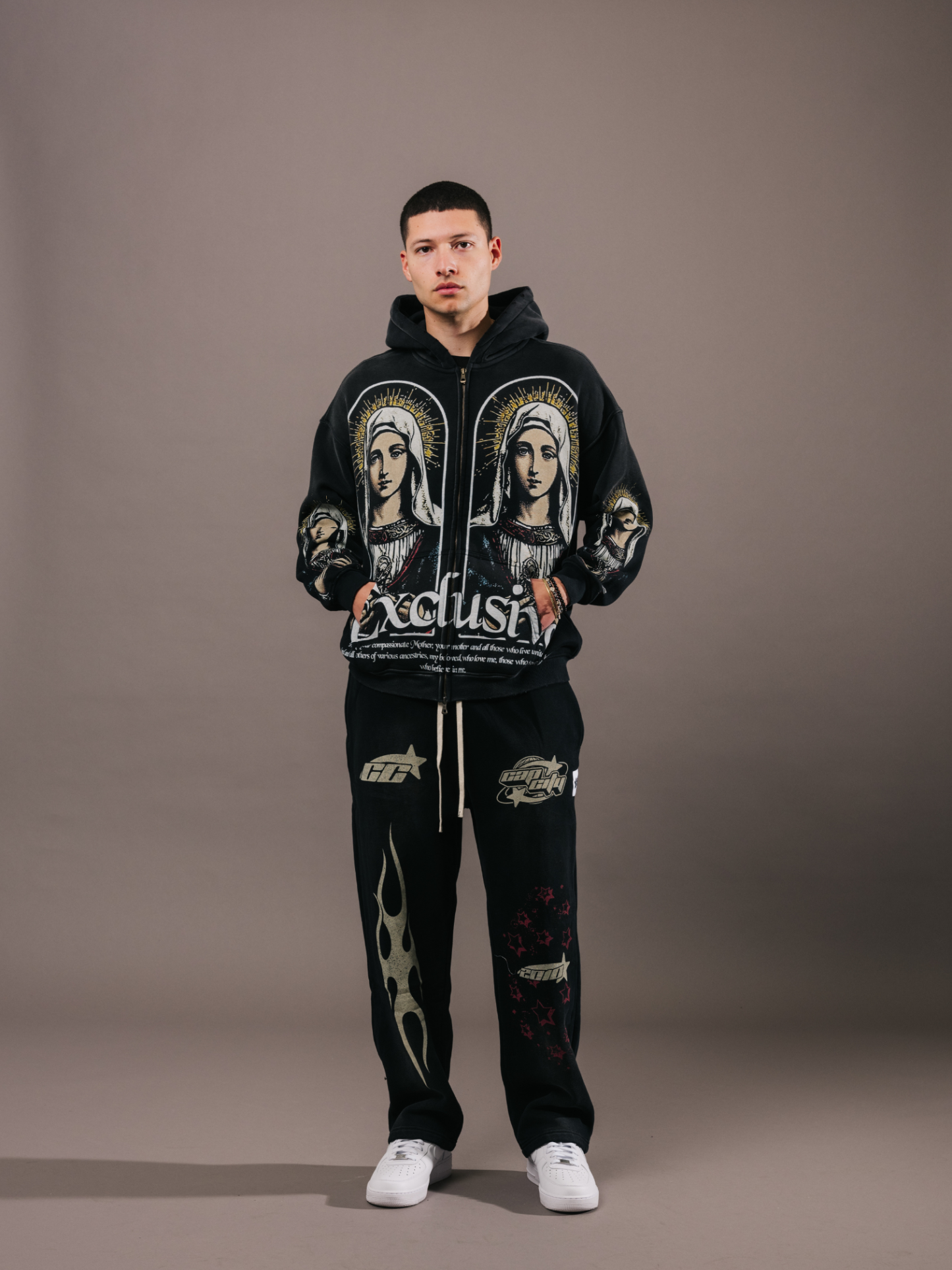 EXCLUSIVE CLUB VIRGEN MARY ZIP UP HOODIE