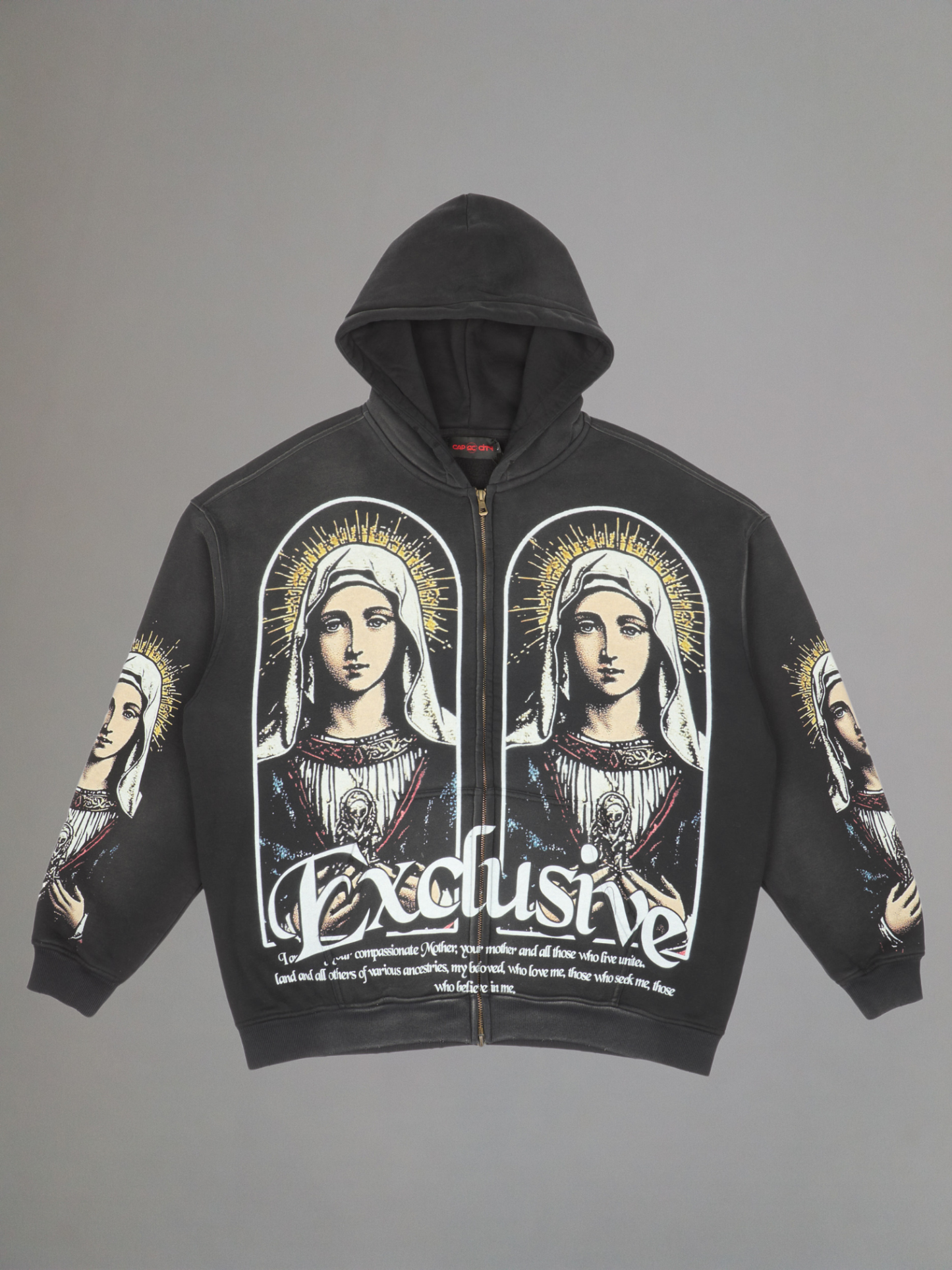 EXCLUSIVE CLUB VIRGEN MARY ZIP UP HOODIE