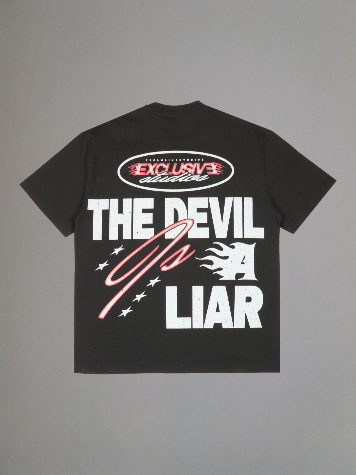 EXCLUSIVE CLUB BLACK THE DEVIL IS A LIAR SHORT SLEEVE TEE