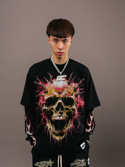 EXCLUSIVE CLUB BLACK THE DEVIL IS A LIAR DOUBLE SLEEVE TEE