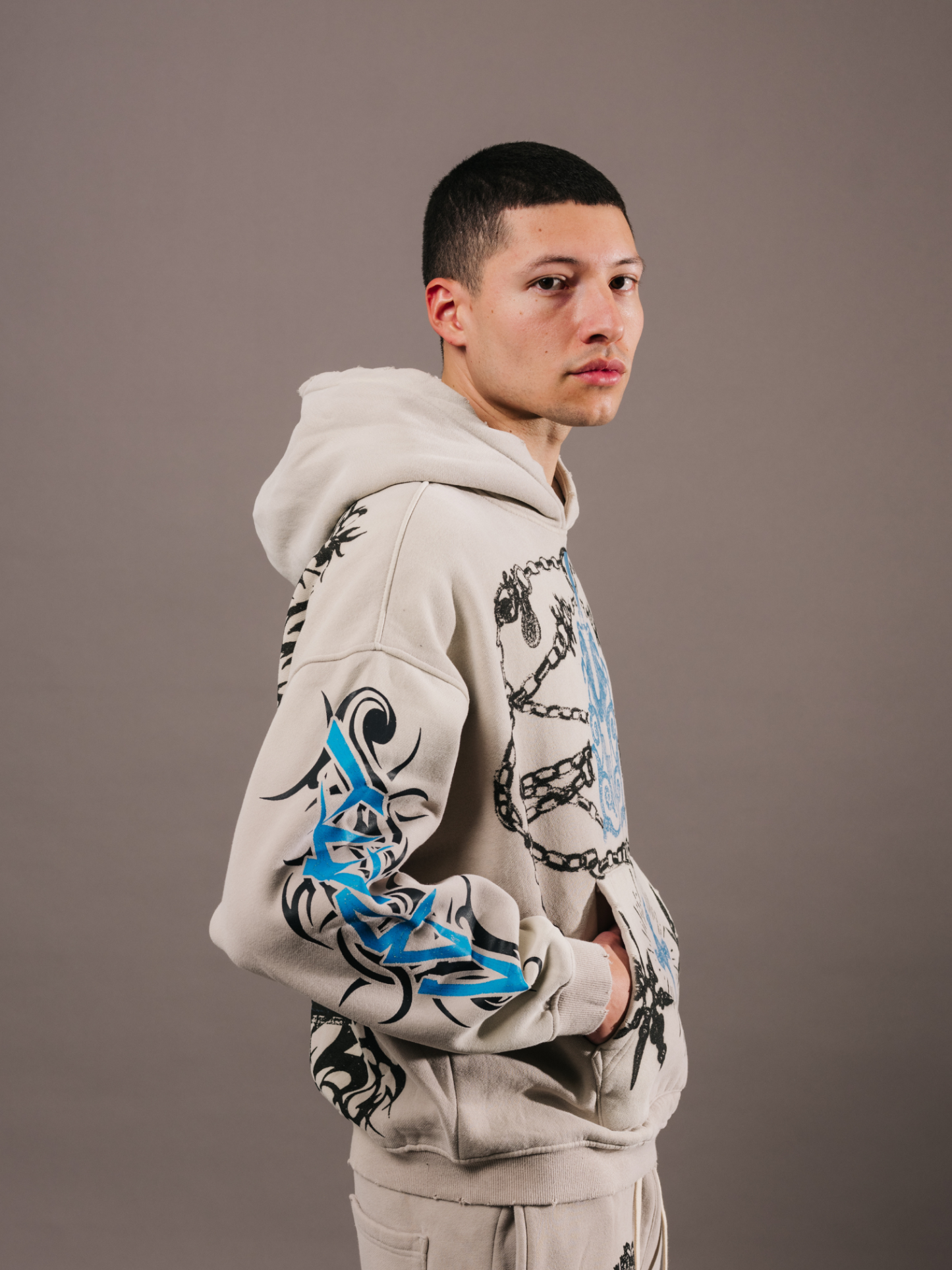 EXCLUSIVE CLUB x RANCHO HUMILDE GRAY HOODIE