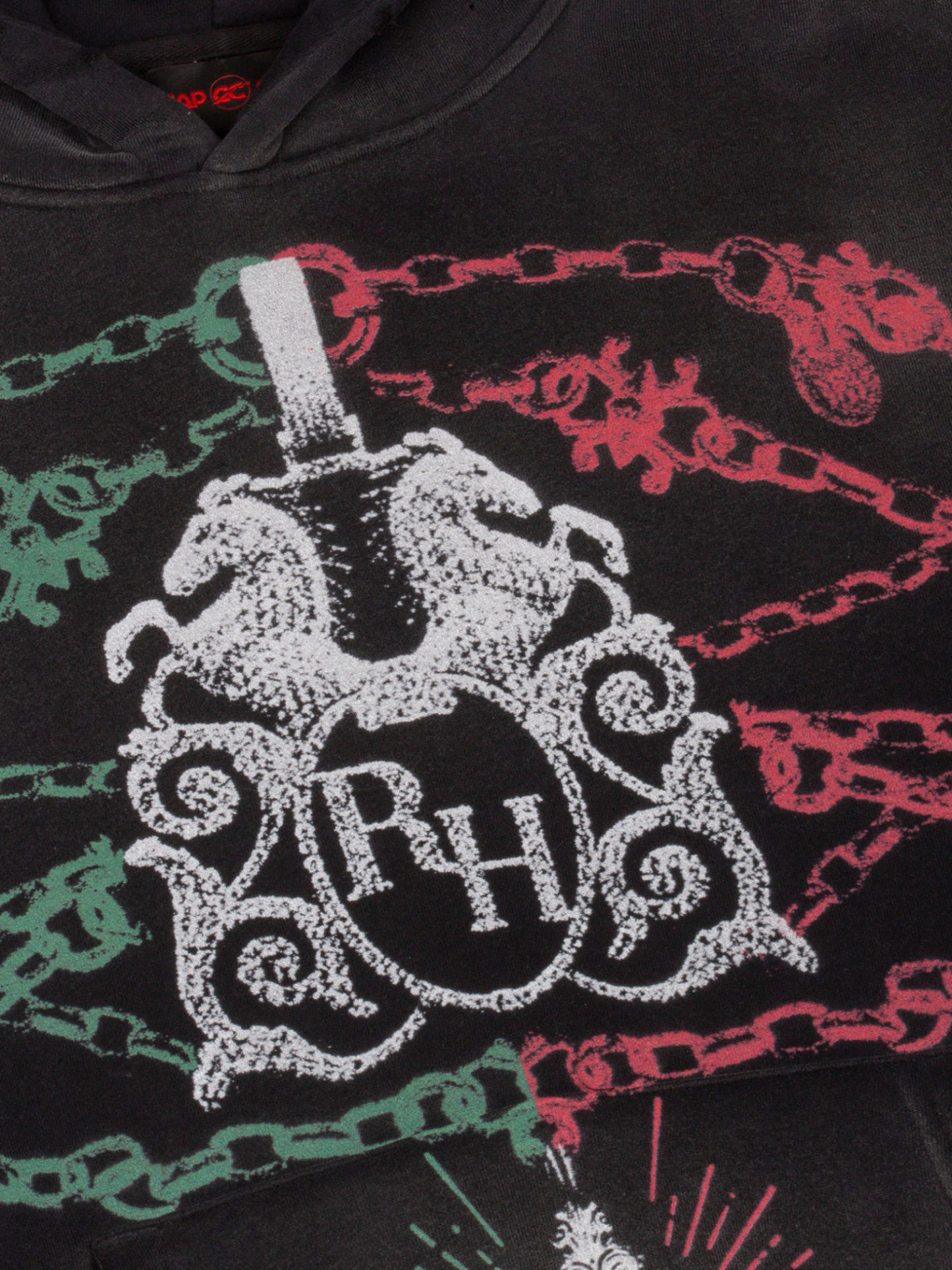 EXCLUSIVE CLUB x RANCHO HUMILDE BLACK/MEXICO COLORS HOODIE