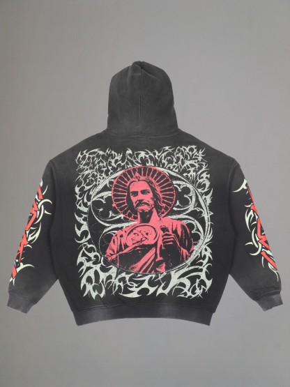 EXCLUSIVE CLUB x RANCHO HUMILDE BLACK/RED HOODIE