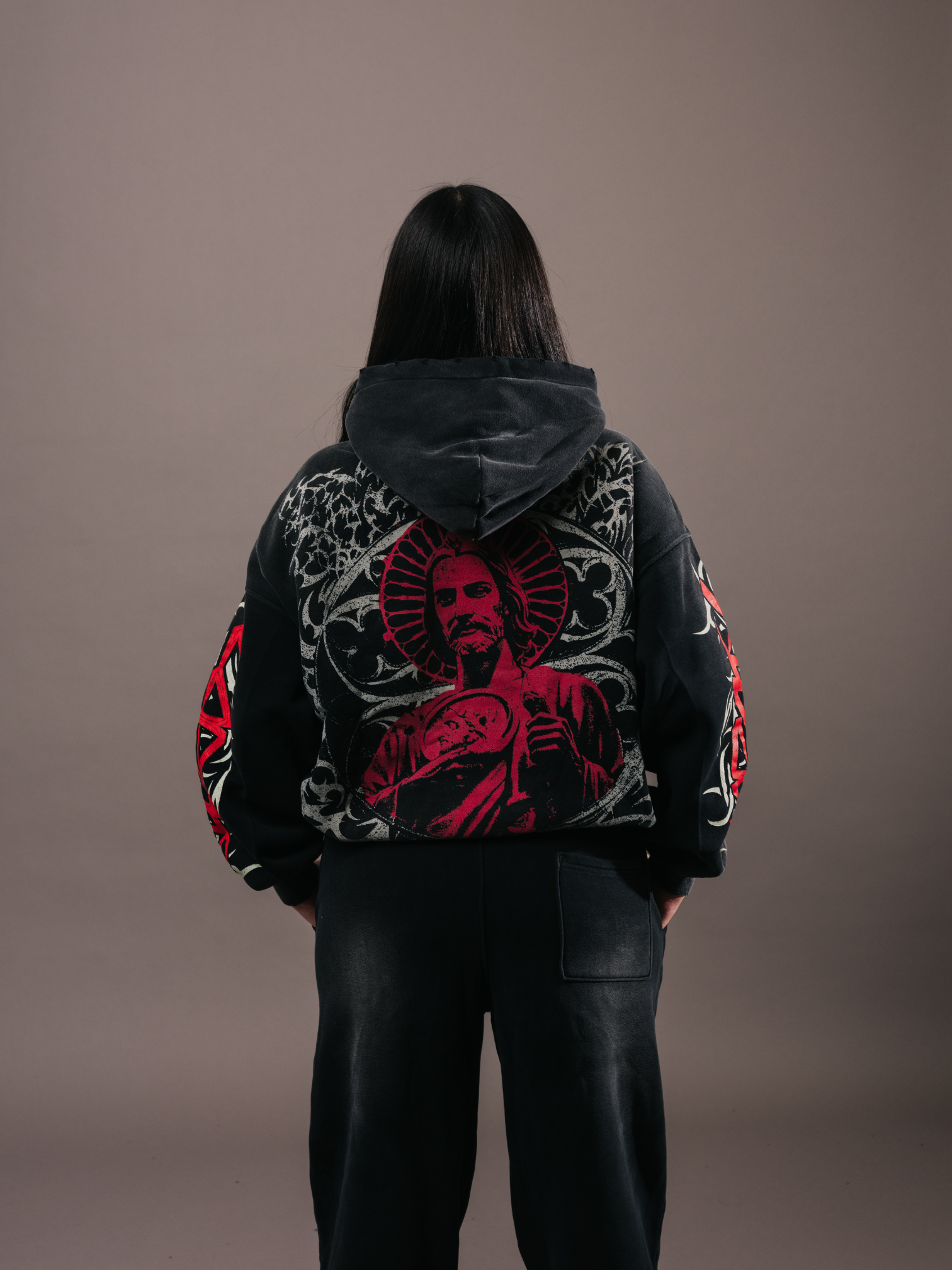 EXCLUSIVE CLUB x RANCHO HUMILDE BLACK/RED HOODIE