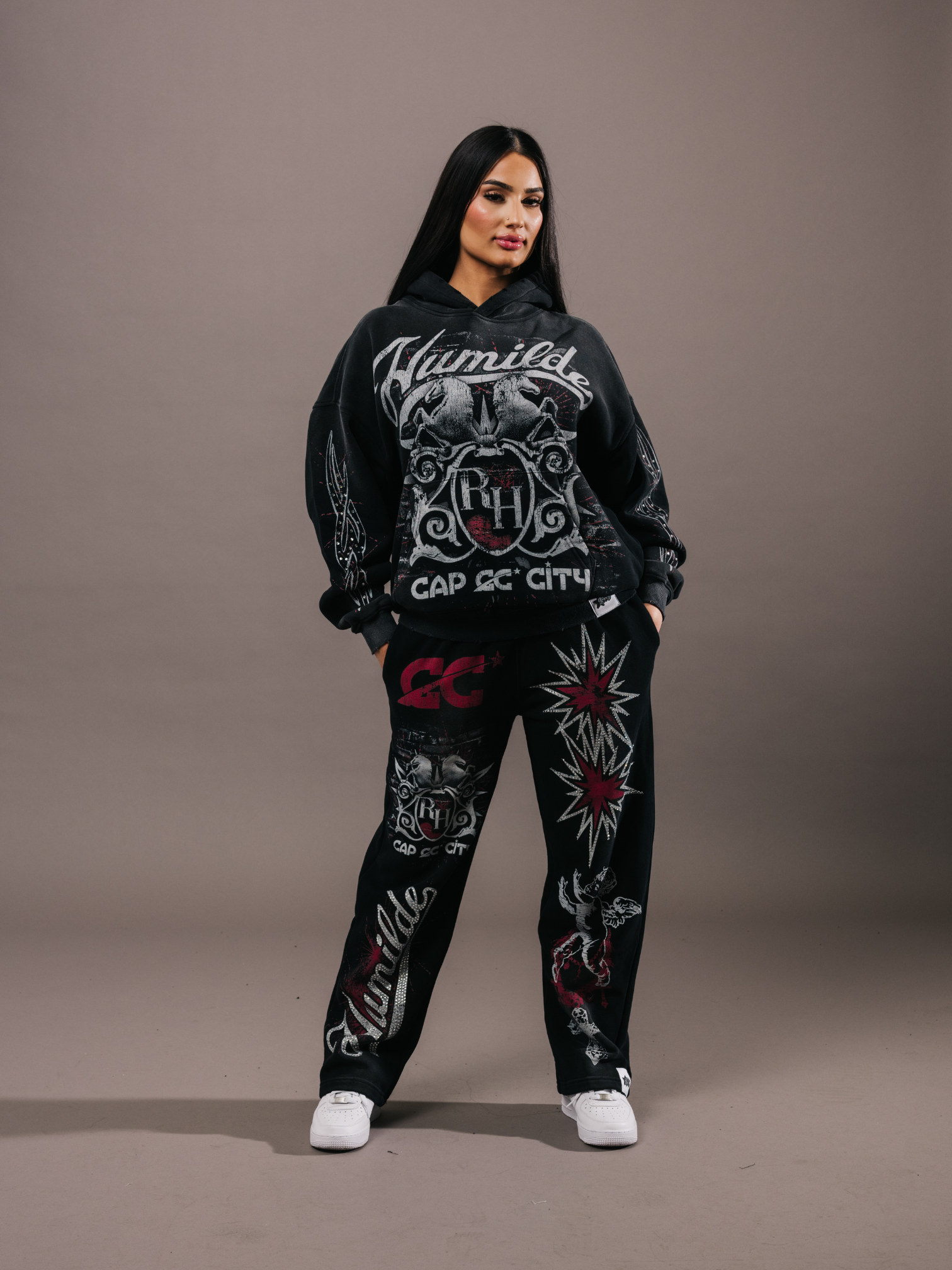 EXCLUSIVE CLUB x RANCHO HUMILDE "HUMILDE CORRIDOS" RHINESTONE SWEATS