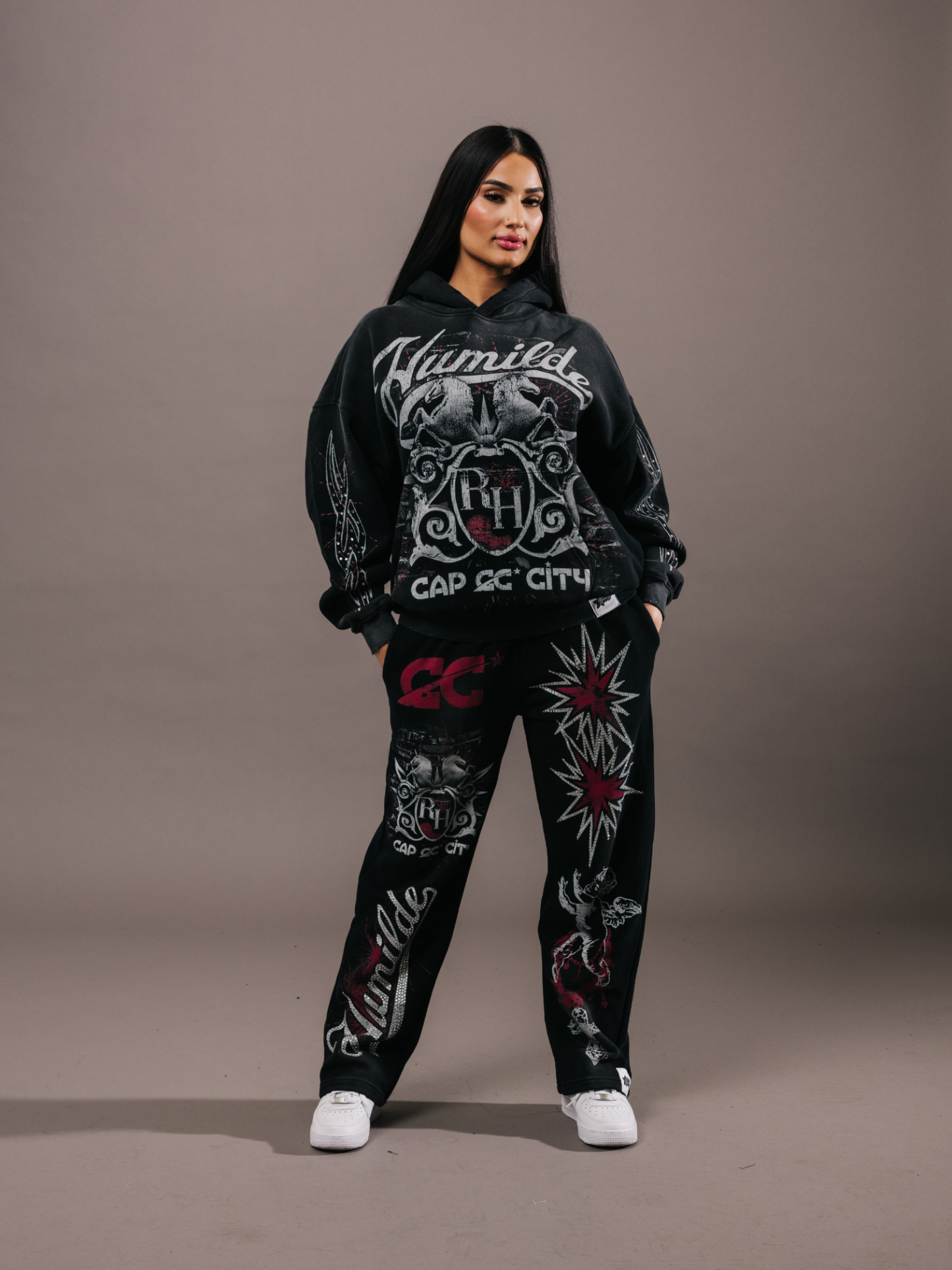 EXCLUSIVE CLUB x RANCHO HUMILDE "HUMILDE CORRIDOS" RHINESTONE SWEATS