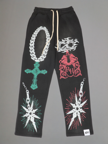 EXCLUSIVE CLUB x RANCHO HUMILDE BLACK/MEXICO COLORS SWEATS