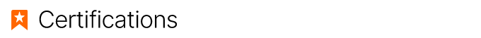 Certifications