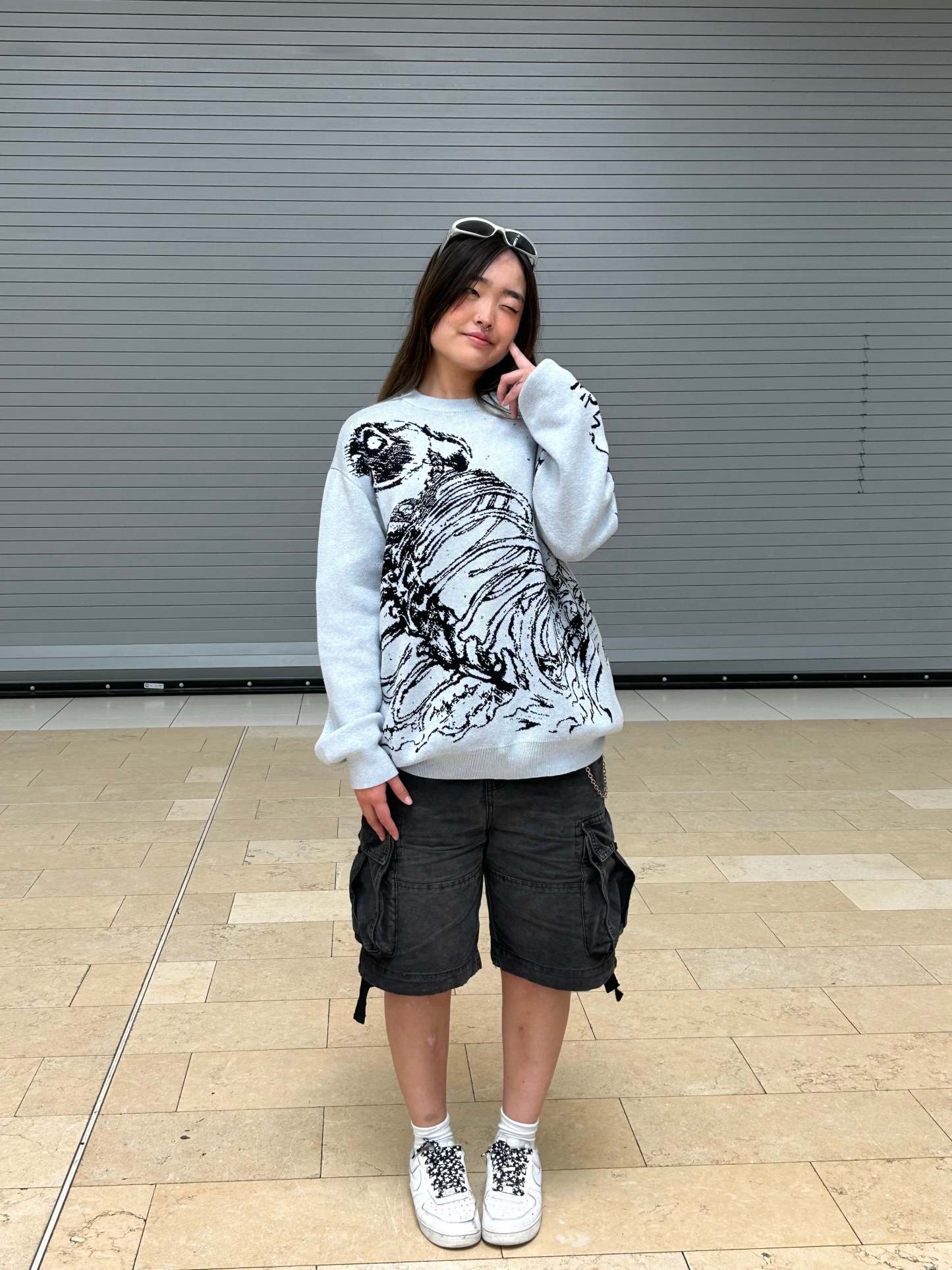 "Rumbling" Knit Gray