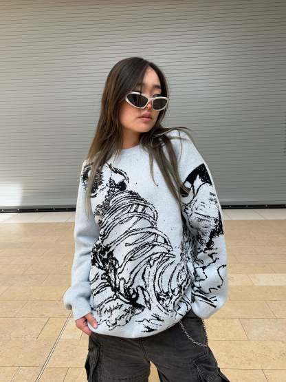 "Rumbling" Knit Gray