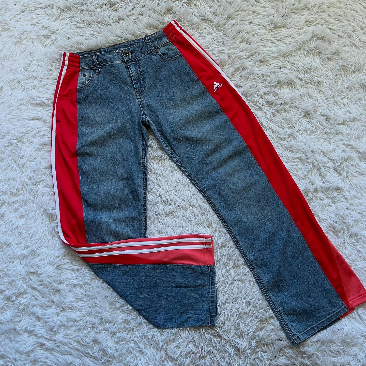 [Copy]Wide-leg patchwork high jeans