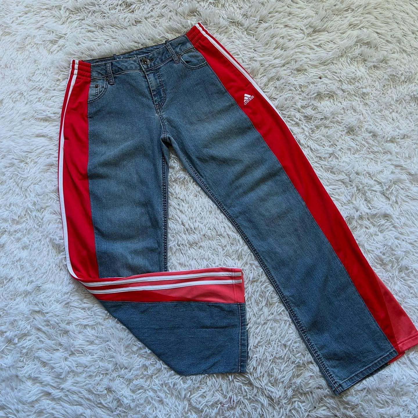 [Copy]Wide-leg patchwork high jeans