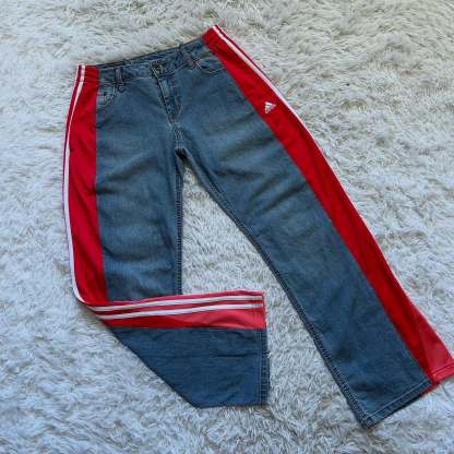 [Copy]Wide-leg patchwork high jeans