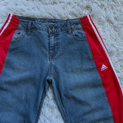 [Copy]Wide-leg patchwork high jeans