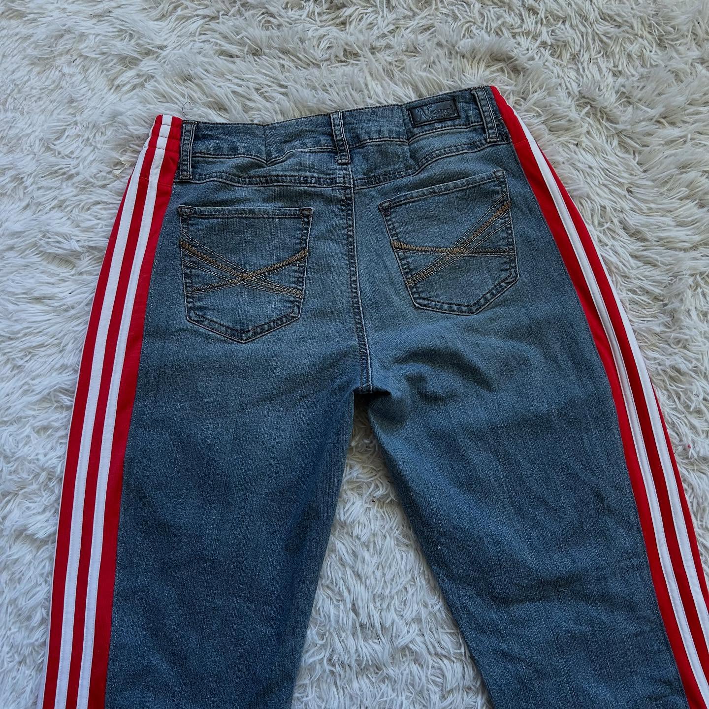 [Copy]Wide-leg patchwork high jeans