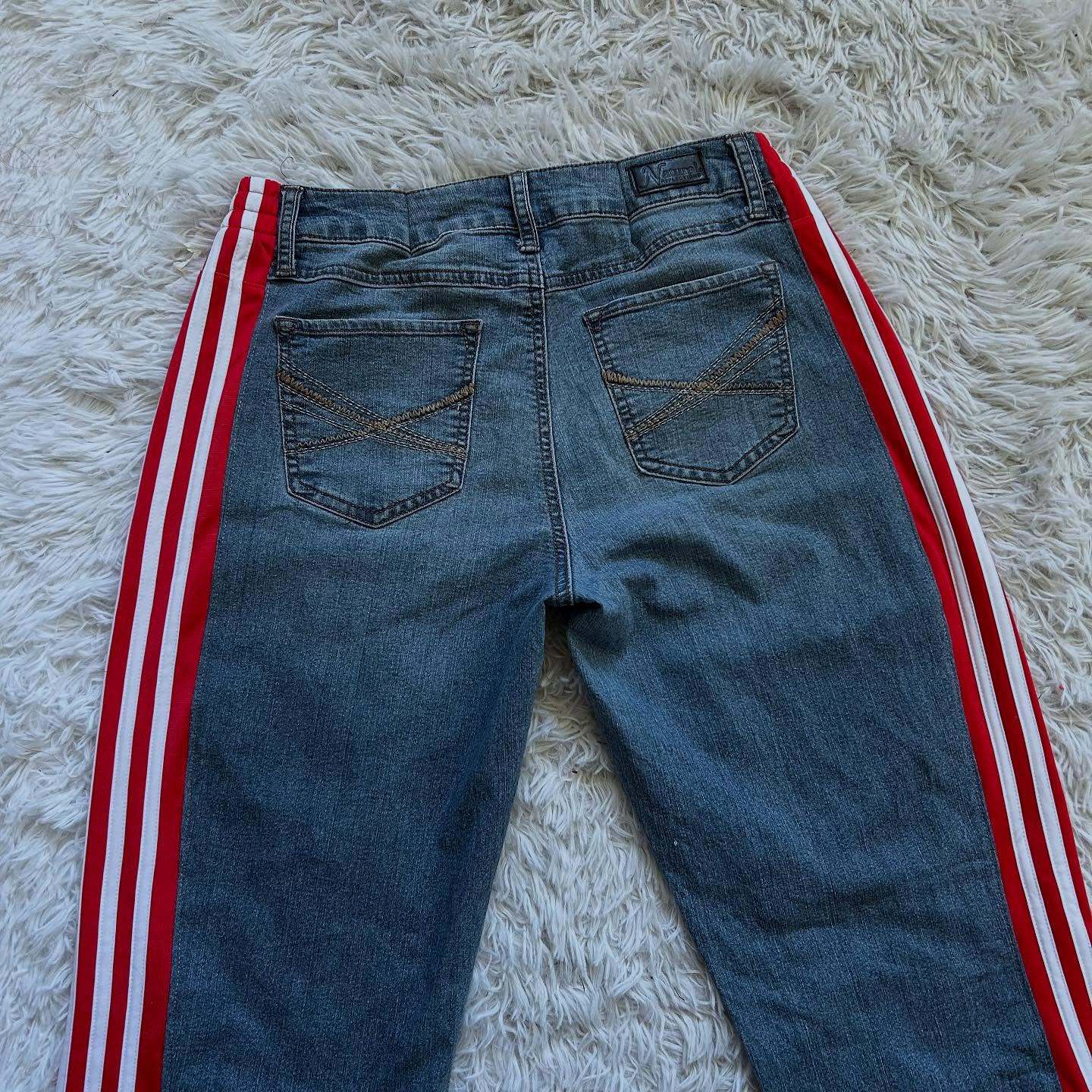 [Copy]Wide-leg patchwork high jeans