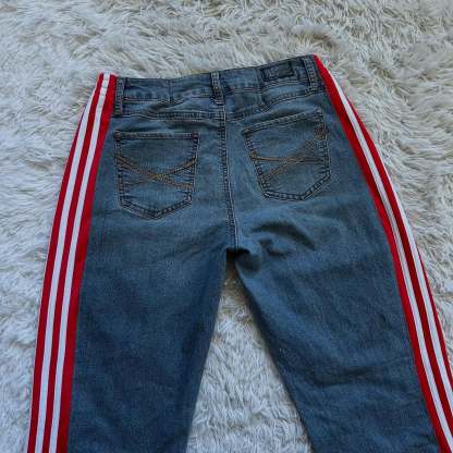 [Copy]Wide-leg patchwork high jeans