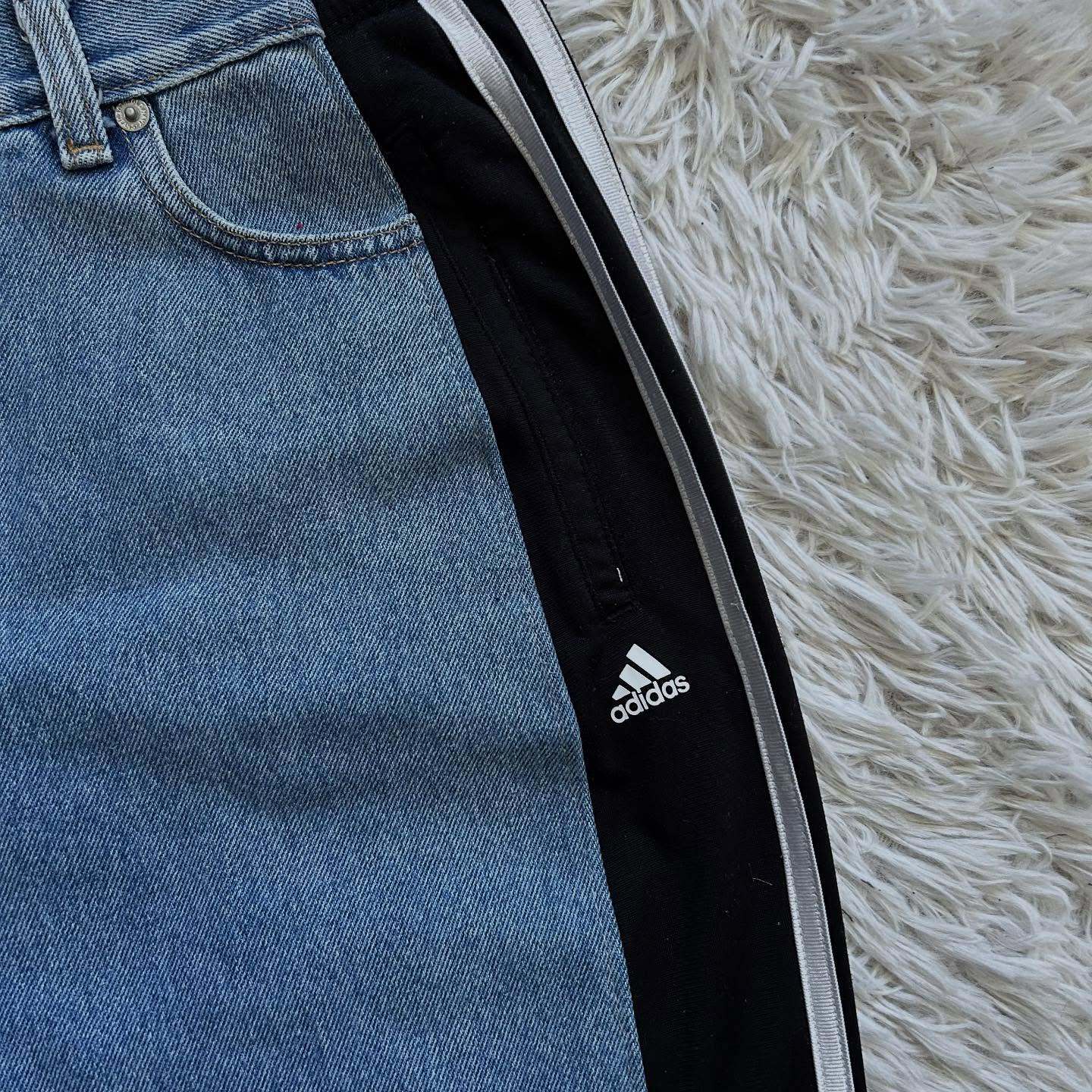 [Copy][Copy]Wide-leg patchwork high jeans