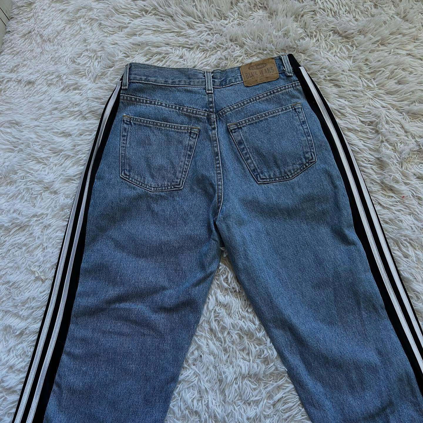 [Copy][Copy]Wide-leg patchwork high jeans