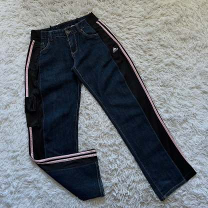 [Copy][Copy][Copy][Copy][Copy][Copy]Wide-leg patchwork high jeans