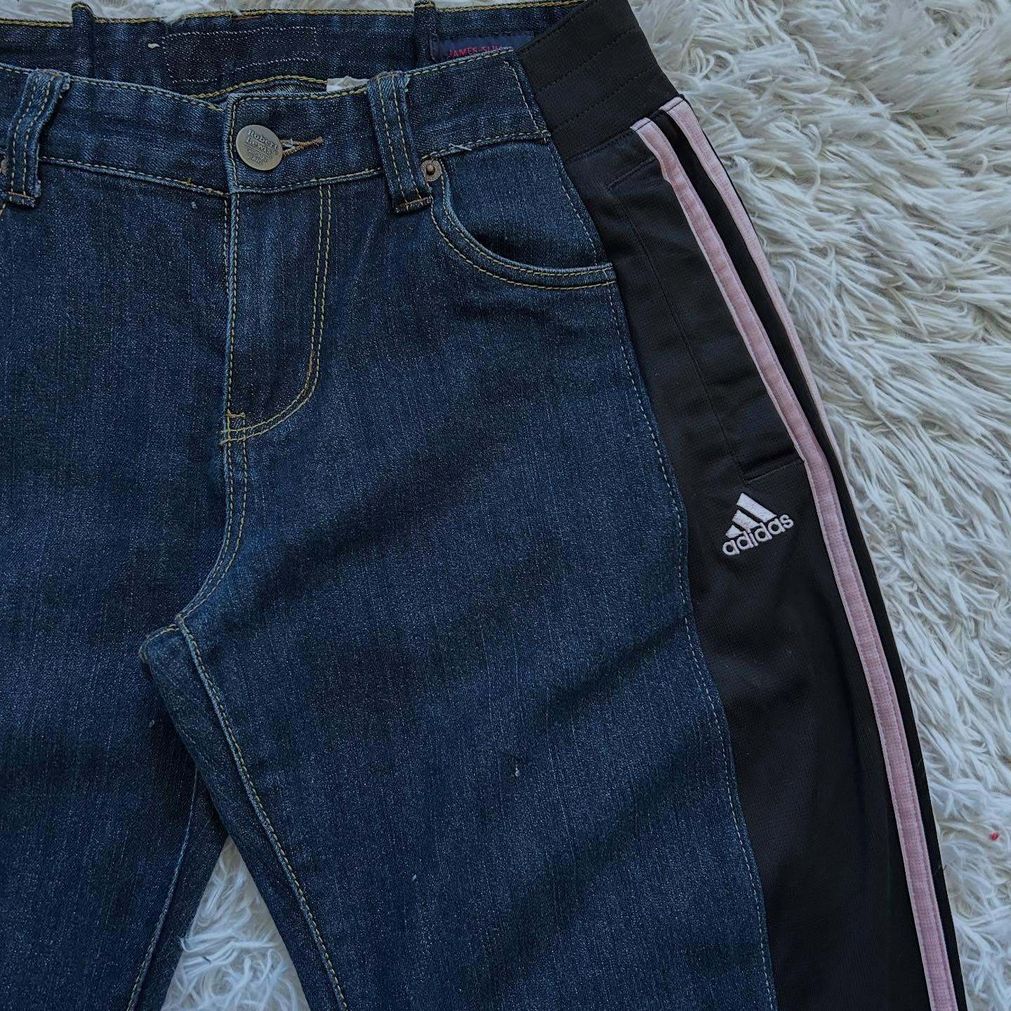 [Copy][Copy][Copy][Copy][Copy][Copy]Wide-leg patchwork high jeans