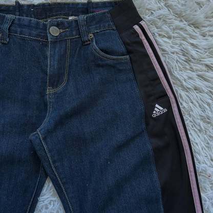 [Copy][Copy][Copy][Copy][Copy][Copy]Wide-leg patchwork high jeans