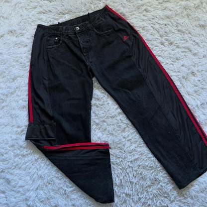 [Copy][Copy][Copy][Copy][Copy][Copy][Copy]Wide-leg patchwork high jeans