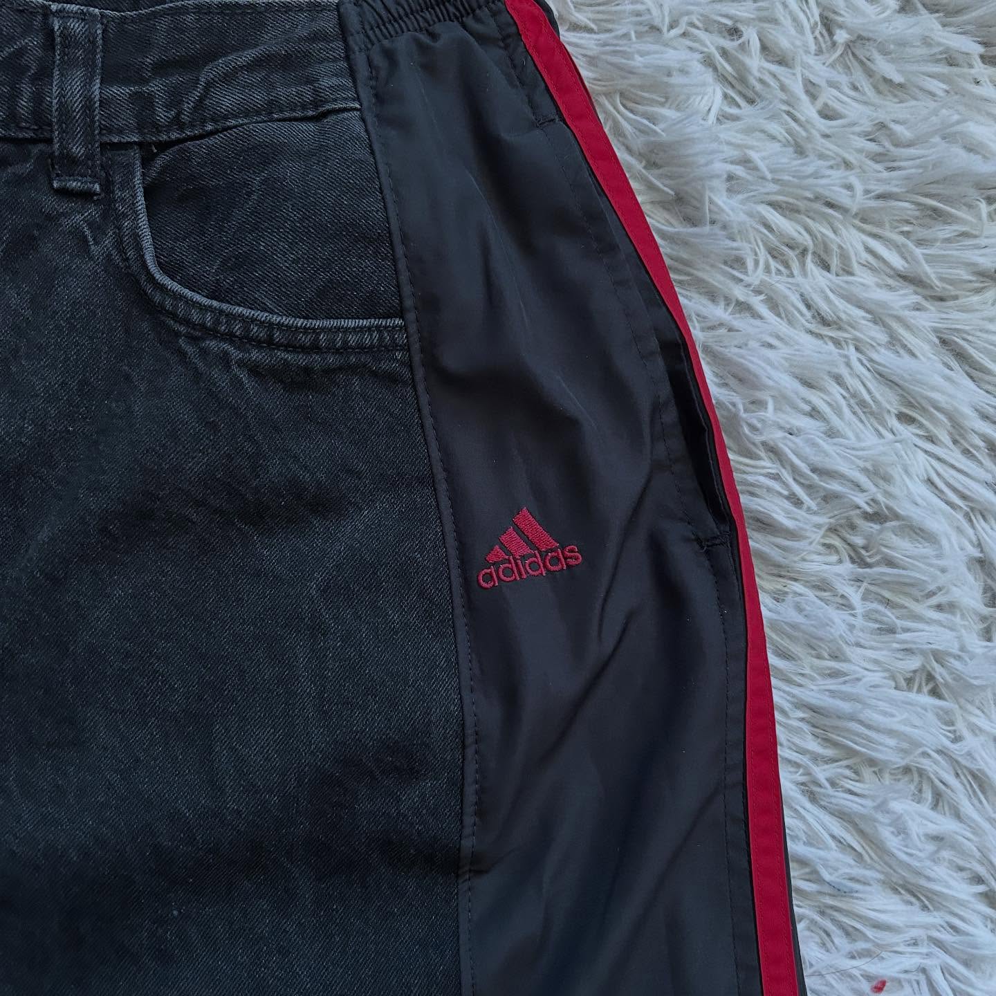 [Copy][Copy][Copy][Copy][Copy][Copy][Copy]Wide-leg patchwork high jeans