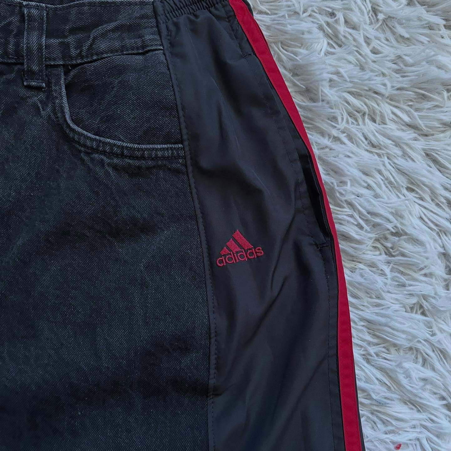 [Copy][Copy][Copy][Copy][Copy][Copy][Copy]Wide-leg patchwork high jeans