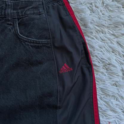 [Copy][Copy][Copy][Copy][Copy][Copy][Copy]Wide-leg patchwork high jeans