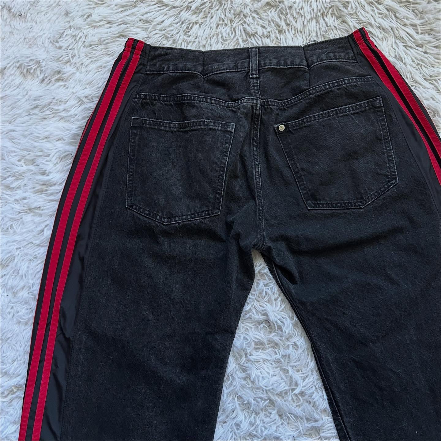 [Copy][Copy][Copy][Copy][Copy][Copy][Copy]Wide-leg patchwork high jeans